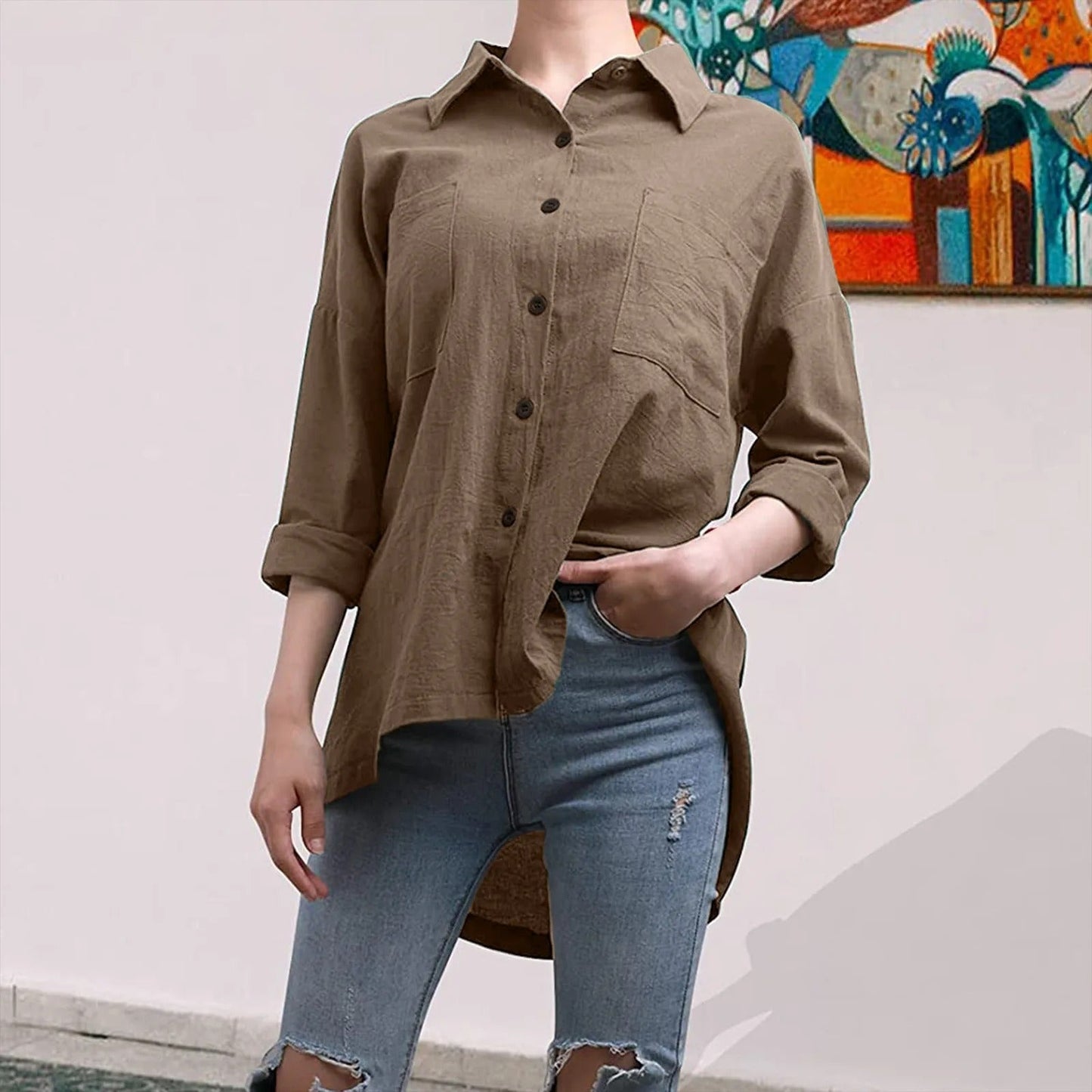 Milou™ | Oversized Effen Blouse