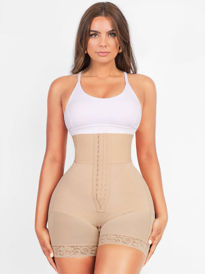 Valentina 2.0 - Body shaper med hög midja för bantning med 3 rader krokar och ben