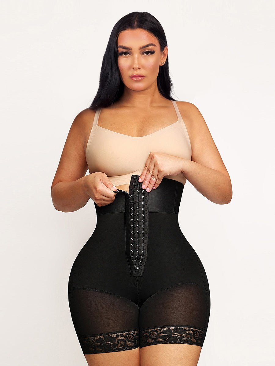 Valentina 2.0 - Body shaper med hög midja för bantning med 3 rader krokar och ben