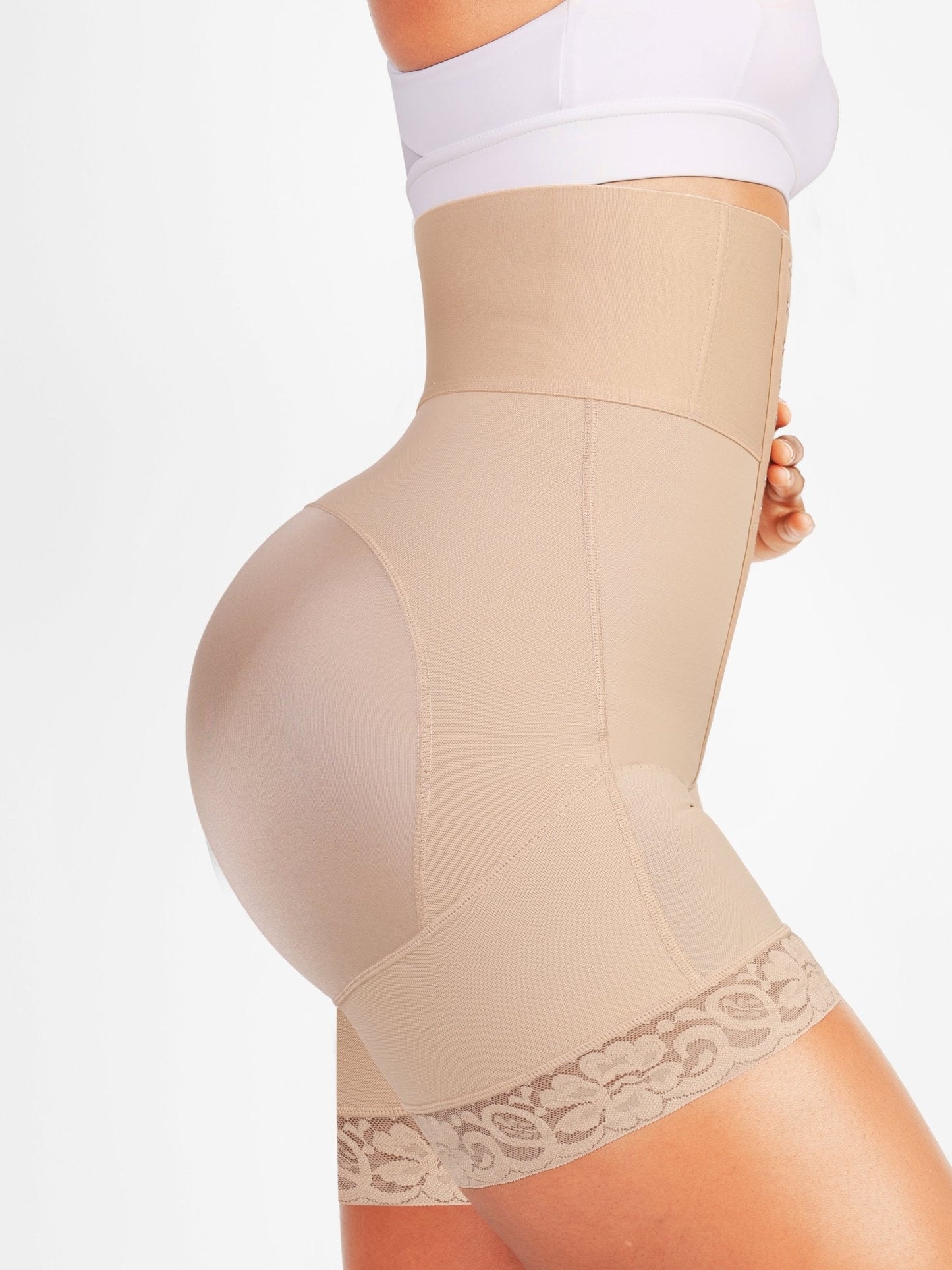 Valentina 2.0 - Body shaper med hög midja för bantning med 3 rader krokar och ben