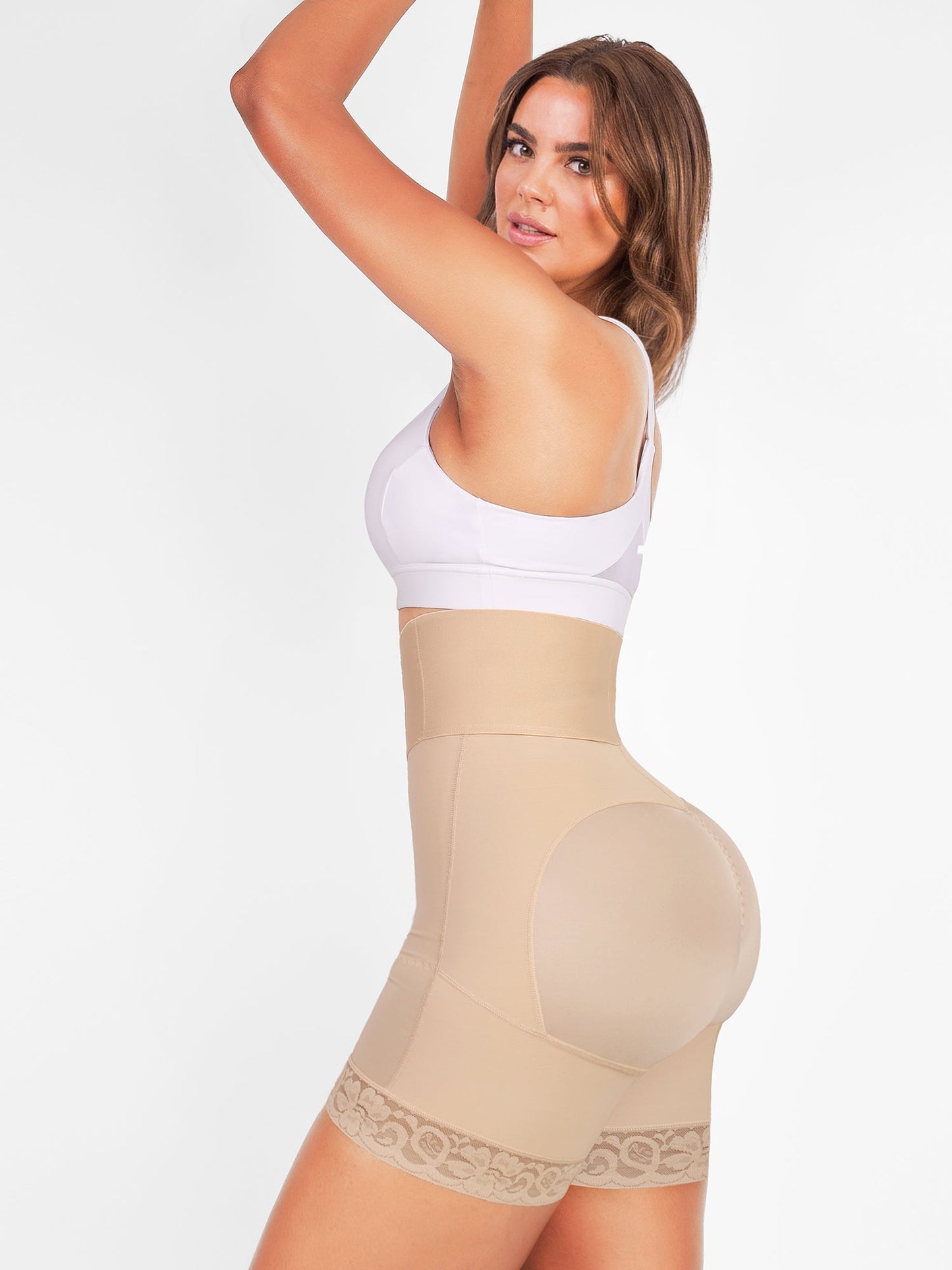 Valentina 2.0 - Body shaper med hög midja för bantning med 3 rader krokar och ben